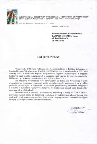 Famar System: Wojewdzka Biblioteka Publiczna w Lublinie