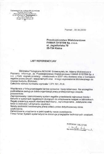 Famar System: Uniwersytet Adama Mickiewicza w Poznaniu