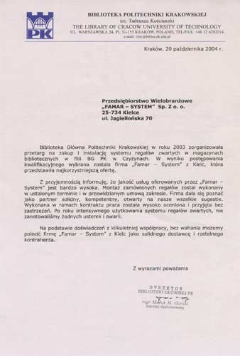 Famar System: Biblioteka Politechniki Krakowskiej